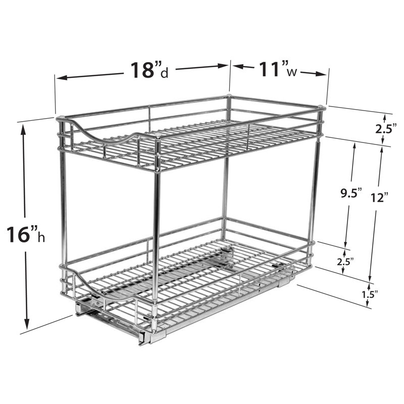 Lynk Roll Out Double Shelf Pull Out Two Tier Sliding